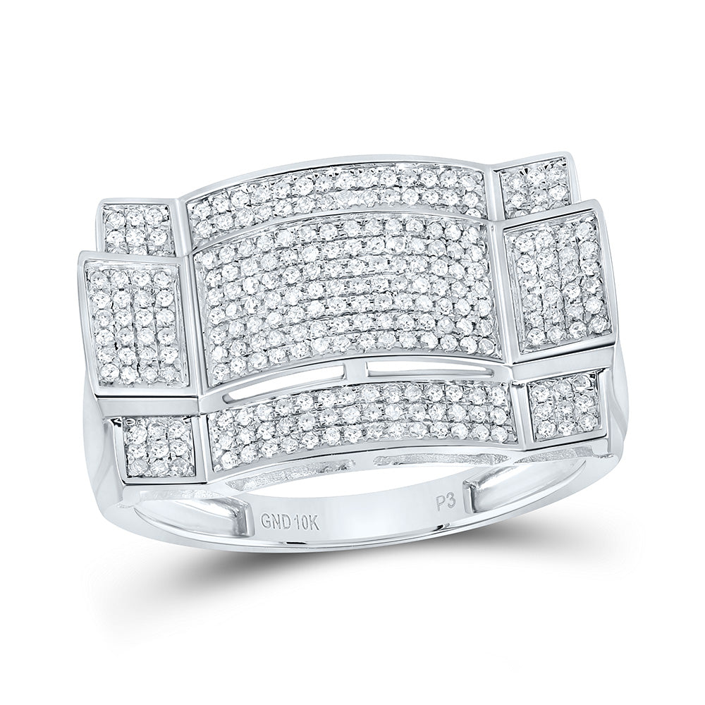 1/2CTW-DIA MICRO-PAVE MENS RING