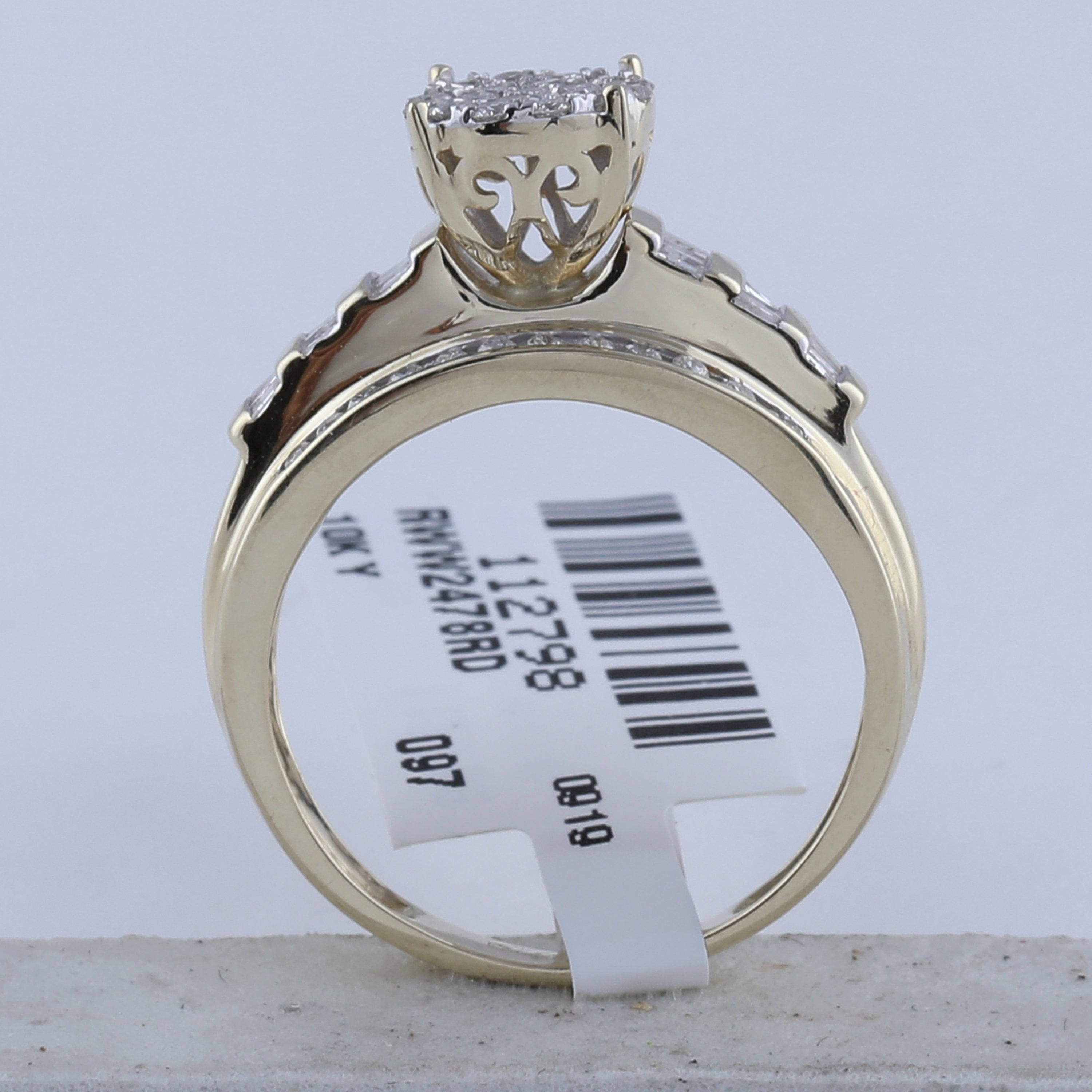 10kt Yellow Gold Womens Round Diamond Cluster Bridal Wedding Engagement Ring 1/2 Cttw