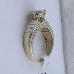 10kt Yellow Gold Womens Round Diamond Cluster Bridal Wedding Engagement Ring 1/2 Cttw
