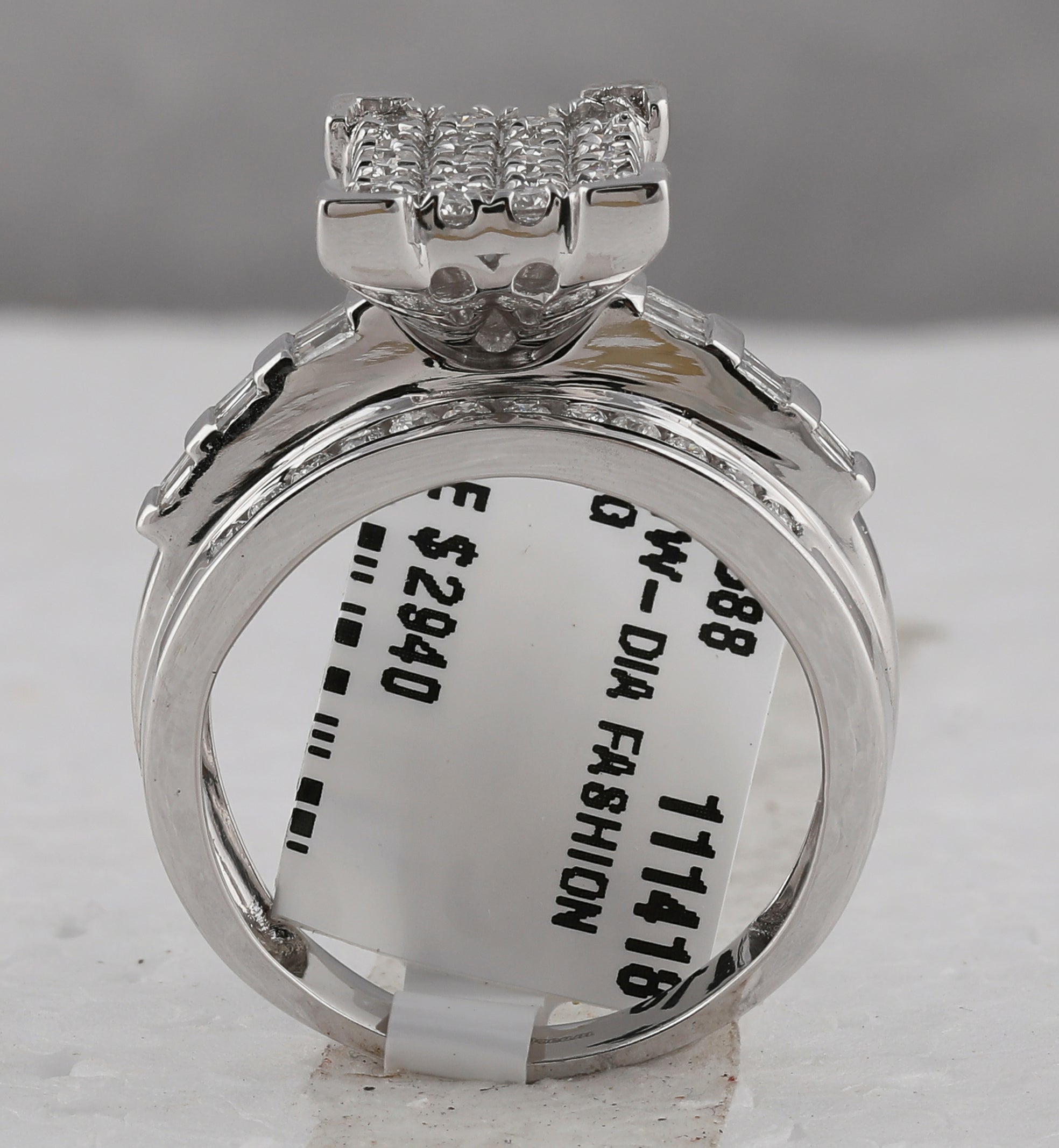 10kt White Gold Womens Round Diamond Cinderella Cluster Bridal Wedding Engagement Ring 1.00 Cttw