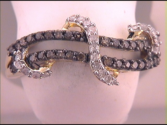 1/2CTW-DIA NATURAL BROWN RING