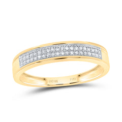 10kt Yellow Gold Mens Round Diamond Band Ring 1/8 Cttw