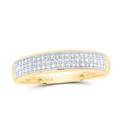 10kt Yellow Gold Mens Round Diamond Band Ring 1/5 Cttw