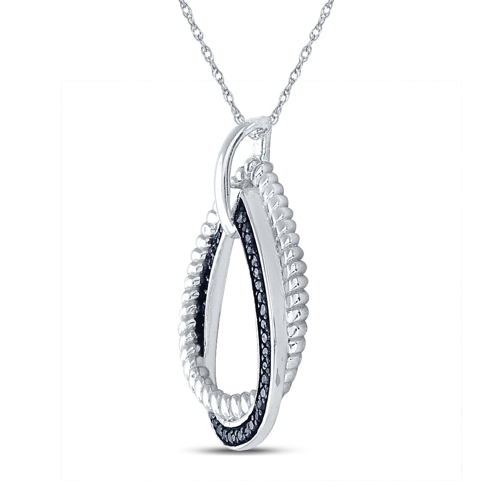 1/6CTW-DIA FASHOIN BLUE PENDANT