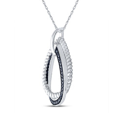 1/6CTW-DIA FASHOIN BLUE PENDANT