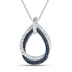 1/6CTW-DIA FASHOIN BLUE PENDANT