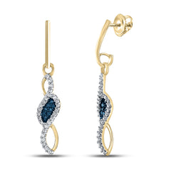 1/8CT-DIA BLUE  DANGLING EARRING