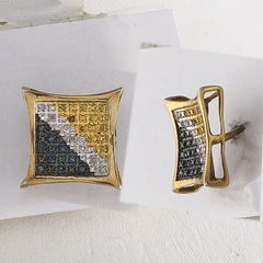 1/6CT-DIA P3 BLUE MICRO-PAVE UNISEX EARRING