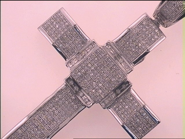 1 3/4CTW MICRO-PAVE DIA CROSS MENS CHARM