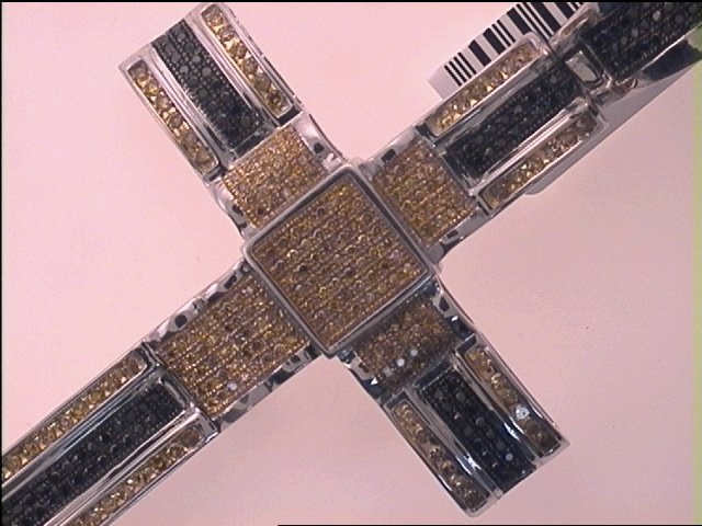 1 7/8CTW -DIA YELLOW CROSS MENS CHARM