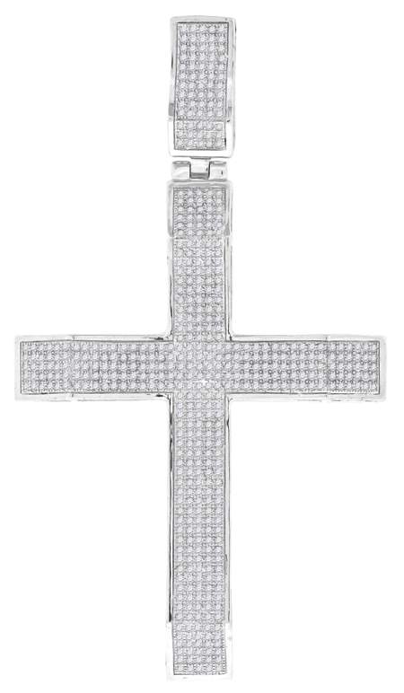 1 5/8CT-DIA MENS CROSS CHARM