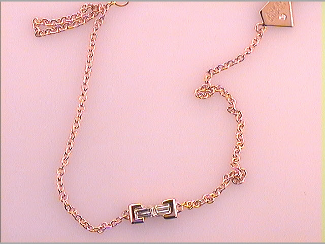 Rose-Tone Sterling Silver 1/6 CTW-Natural Diamond Ladies Bracelet 1.15 Gram