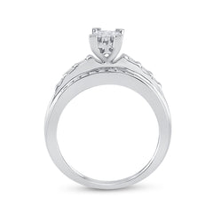 Sterling Silver Womens Princess Diamond Cluster Bridal Wedding Engagement Ring 1/2 Cttw