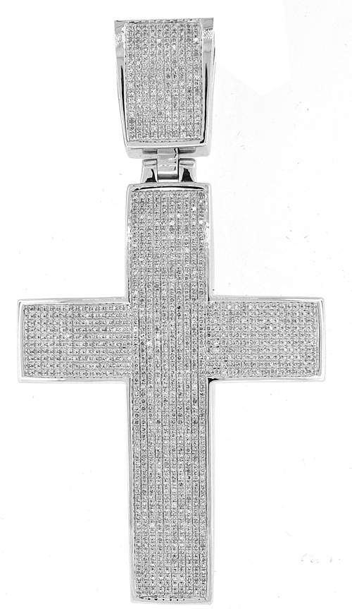 1 7/8CT-DIA CROSS PENDANT