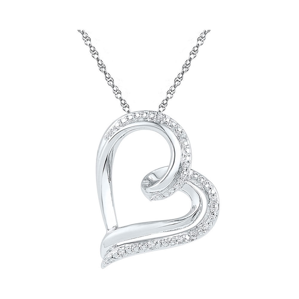 0.03CTW-DIA HEART PENDANT