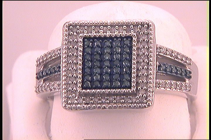 1/3CTW-DIA FASHION BLUE RING