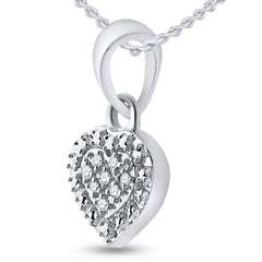 Sterling Silver Womens Round Diamond Small Heart Pendant .03 Cttw