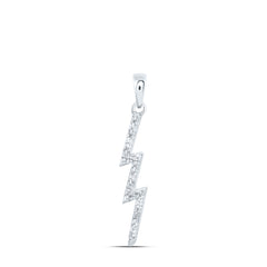 Sterling Silver Womens Round Diamond-accent Lightning Bolt Pendant .01 Cttw