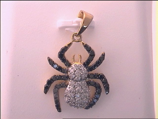 Sterling Silver 3/4 Ct-Natural Diamondspider Pendant 1.7 Gram