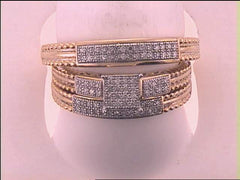 1/4CT-DIA MICRO-PAVE HIGH TRIO SET