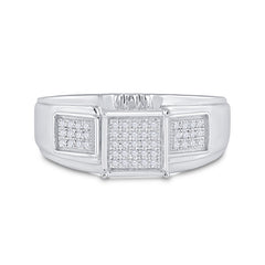 Sterling Silver 1/6 CTW-Natural Diamond Micro-Pave Ring 3.38 Gram