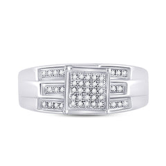 Sterling Silver 1/8 CTW-Natural Diamond Gift Micro-Pave Ring 3.43 Gram