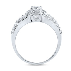 14kt White Gold Womens Round Diamond Bridal Wedding Engagement Ring Band Set 1.00 Cttw