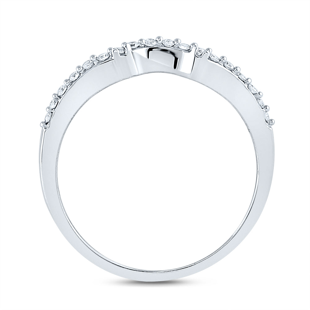 14kt White Gold Womens Round Diamond Bridal Wedding Engagement Ring Band Set 1.00 Cttw