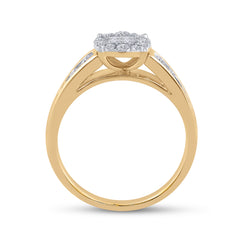 14kt Yellow Gold Womens Princess Diamond Bridal Wedding Engagement Ring Band Set 1.00 Cttw