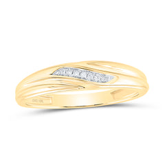 10k Yellow Gold Diamond His & Hers Matching Trio Wedding Engagement Bridal Ring Set 1/5 Cttw