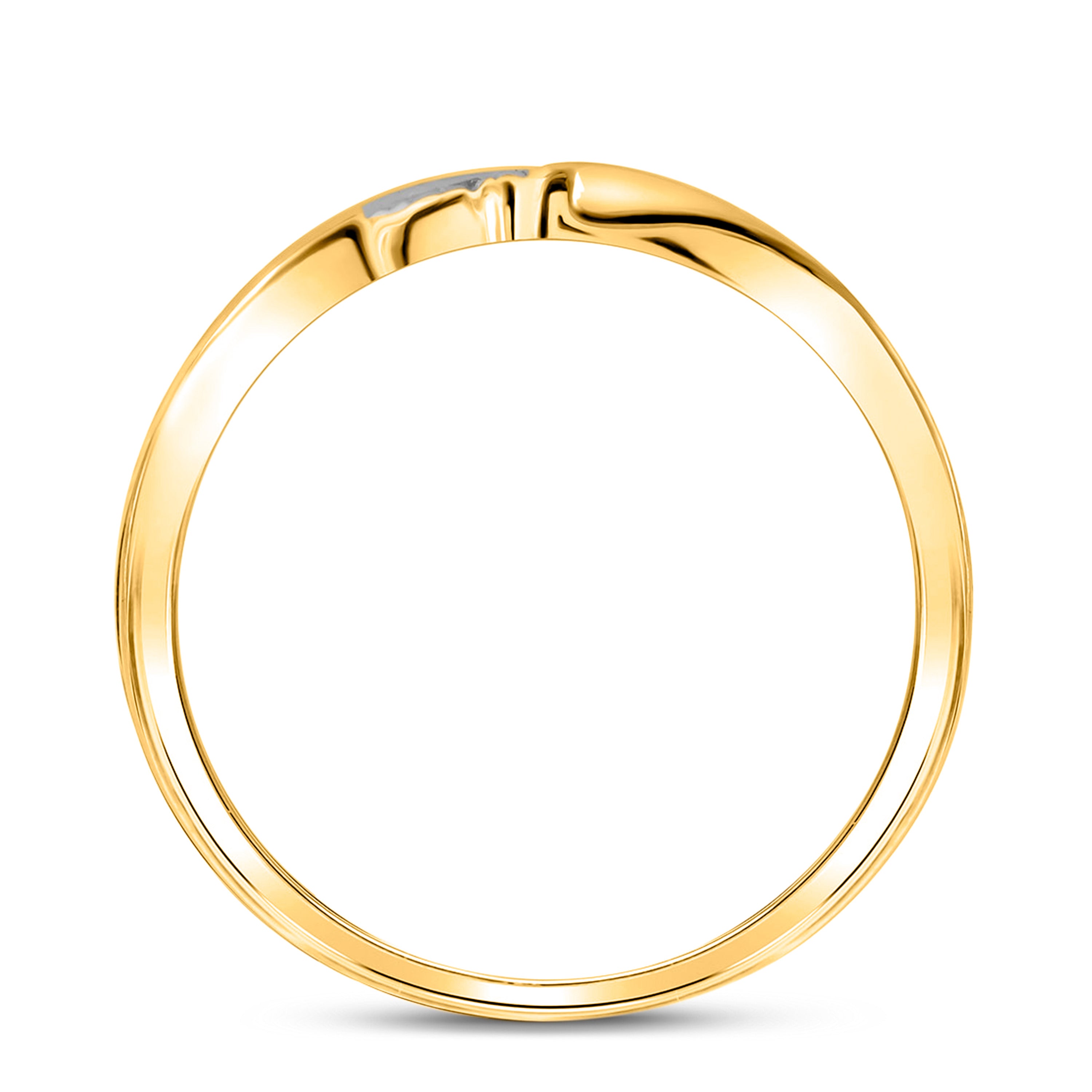 10kt Yellow Gold His & Hers Round Diamond Cluster Matching Bridal Wedding Ring Band Set 1/5 Cttw