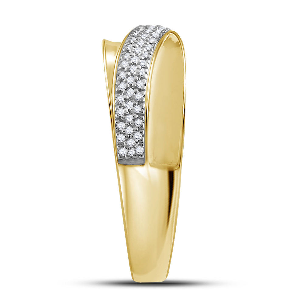 10kt Yellow Gold His Hers Round Diamond Solitaire Matching Bridal Wedding Ring Band Set 1/2 Cttw
