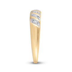 10kt Yellow Gold His Hers Round Diamond Solitaire Matching Bridal Wedding Ring Band Set 1/20 Cttw