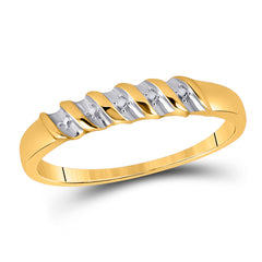 10kt Yellow Gold His & Hers Round Diamond Cluster Matching Bridal Wedding Ring Band Set 1/10 Cttw