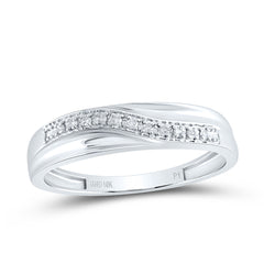 10kt White Gold His & Hers Round Diamond Solitaire Matching Bridal Wedding Ring Band Set 1/3 Cttw