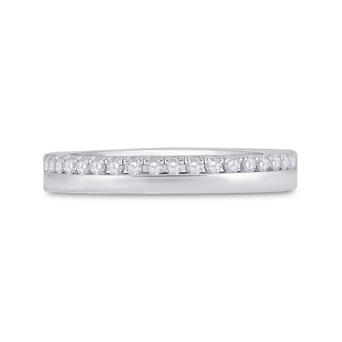 14kt White Gold Womens Round Diamond Wedding Band Ring 1/5 Cttw