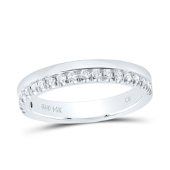 14kt White Gold Womens Round Diamond Wedding Band Ring 1/5 Cttw