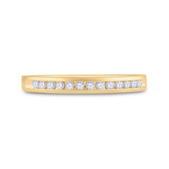 14kt Yellow Gold Womens Round Diamond Wedding Band Ring 1/6 Cttw
