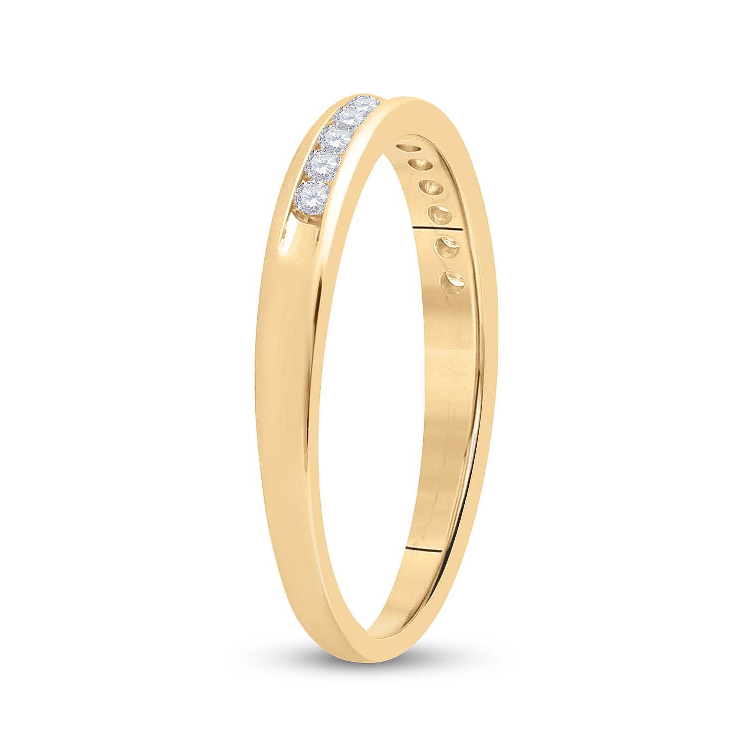 14kt Yellow Gold Womens Round Diamond Wedding Band Ring 1/6 Cttw