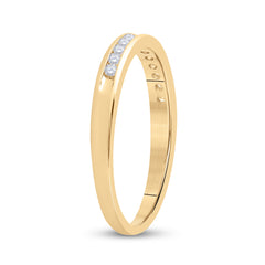 14kt Yellow Gold Womens Round Diamond Wedding Band Ring 1/6 Cttw
