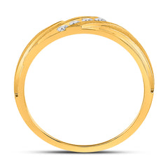 10k Yellow Gold Mens Round Diamond Channel-set Wedding Anniversary Band Ring 1/6 Cttw