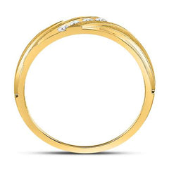 10k Yellow Gold Mens Round Diamond Channel-set Wedding Anniversary Band Ring 1/6 Cttw
