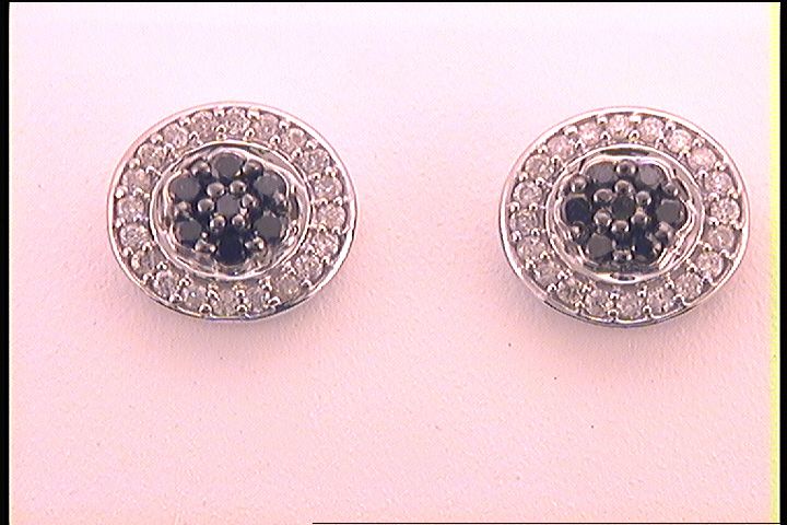 3/8CTW-DIA CN GIFT BLACK DIAMOND ROUND STUD EARRING