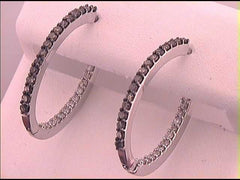 1/2CTW-DIA NATURAL BROWN HOOP EARRING