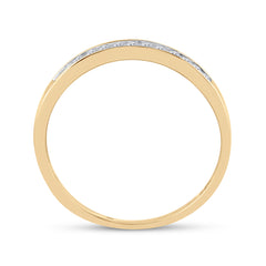 10kt Yellow Gold Womens Princess Diamond Bridal Wedding Engagement Ring Band Set 1/2 Cttw