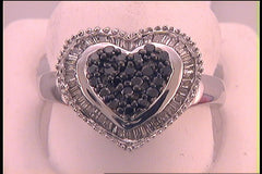 3/4CTW-DIA HEART BLACK RING