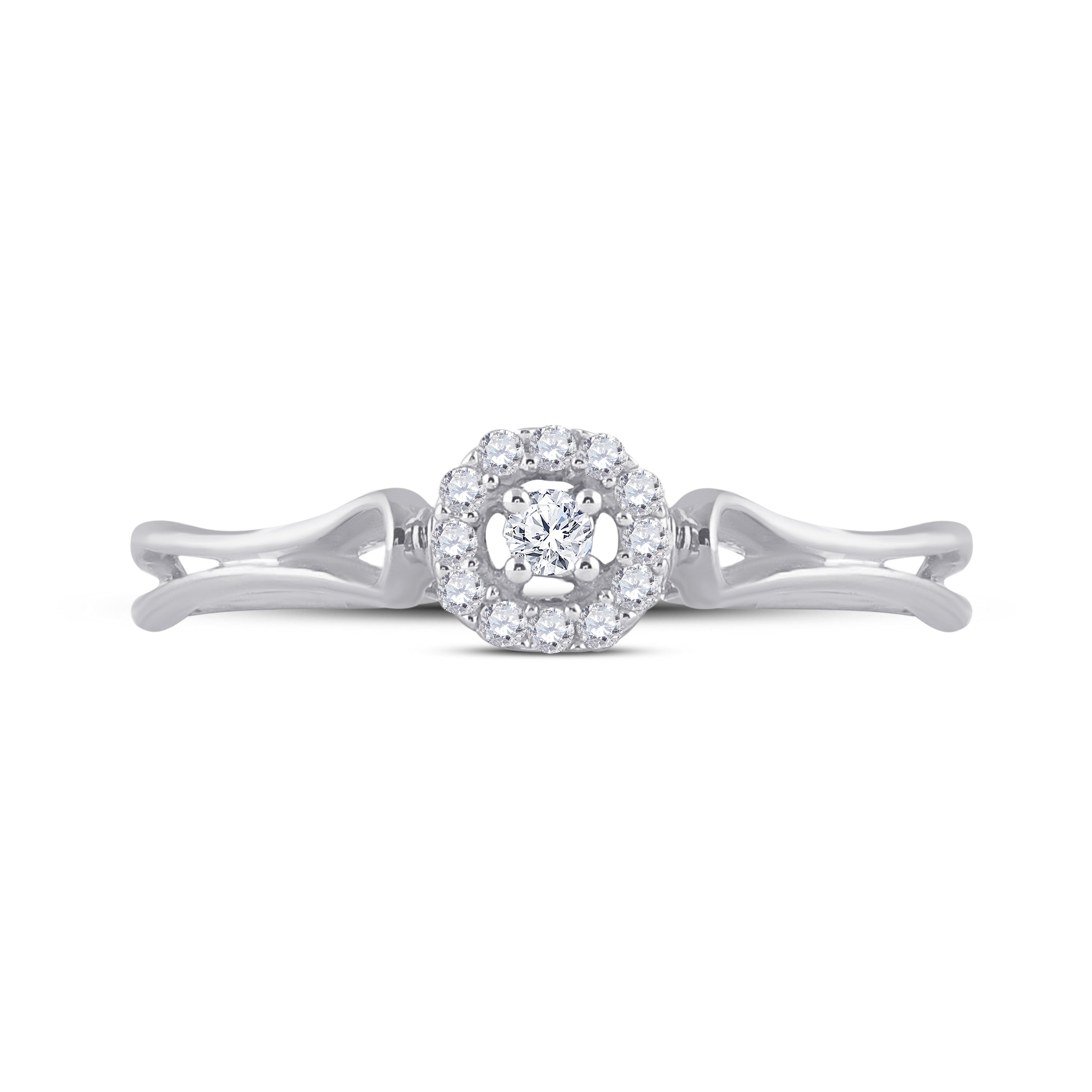 10kt White Gold Womens Round Diamond Solitaire Bridal Wedding Engagement Ring 1/10 Cttw