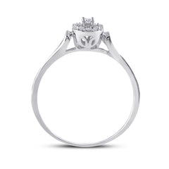 10kt White Gold Womens Round Diamond Solitaire Bridal Wedding Engagement Ring 1/10 Cttw