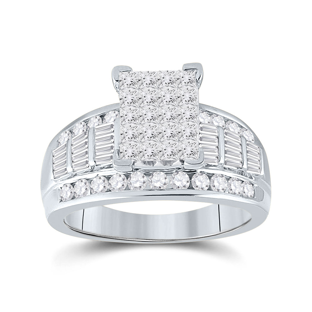 10K White Gold 1 1/2 CTW-Natural Diamond Cindy Ring-S11 6.74 Gram