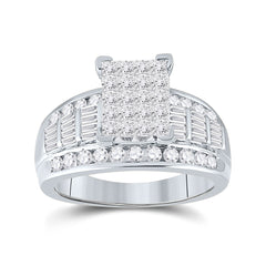 10K White Gold 1 1/2 CTW-Natural Diamond Cindy Ring-S11 6.74 Gram